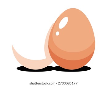 Cartoon illustration of a hatching egg with a chick emerging from it