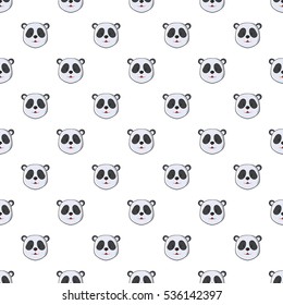  Cartoon illustration of head of panda vector pattern for web