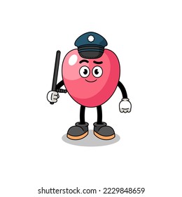 Cartoon Illustration of heart symbol police , character design