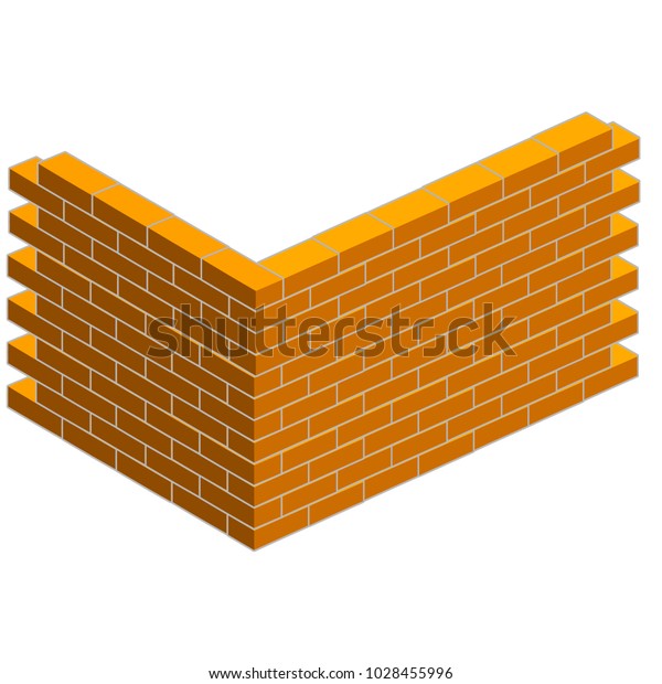 Cartoon Illustration High Orange Brick Wall Stock Vector (Royalty Free ...