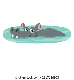 Cartoon Illustration Of A Hippo