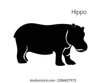 Cartoon Illustration Of A Hippo, Hippo Vector.