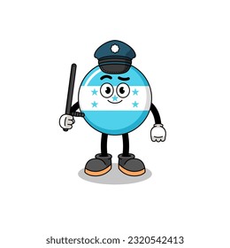 Cartoon Illustration of honduras flag police , character design