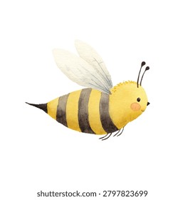 A cartoon illustration of a honey bee