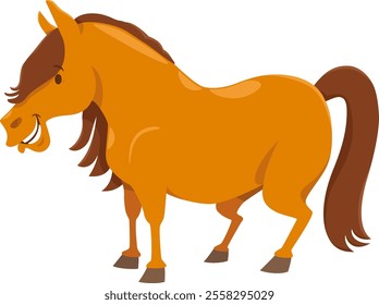 Cartoon illustration of horse or pony farm animal character