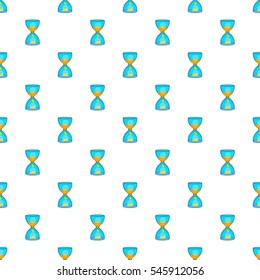 Cartoon illustration of hourglass with gold dust and coins vector pattern for web