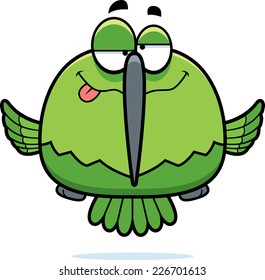 A cartoon illustration of a hummingbird looking drunk.