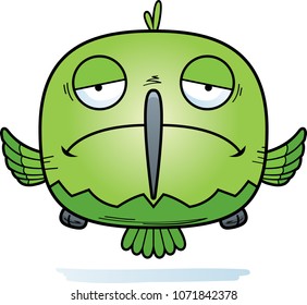 A cartoon illustration of a hummingbird looking sad.