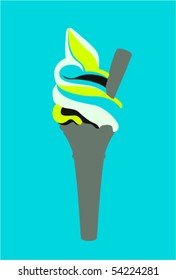 Cartoon illustration ice cream