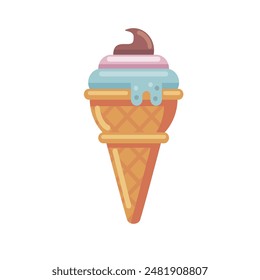 Cartoon illustration of ice cream vector icon for web