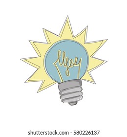 cartoon illustration idea inspiration solution lighted lamp