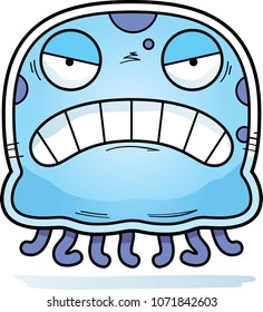 A cartoon illustration of a jellyfish looking angry.