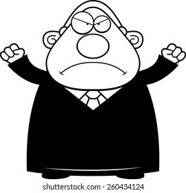 A cartoon illustration of a judge looking angry.