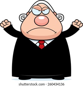 A cartoon illustration of a judge looking angry.