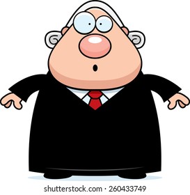 A cartoon illustration of a judge looking surprised.