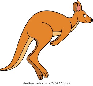 Cartoon illustration of a kangaroo