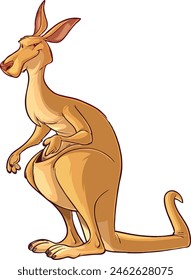 Cartoon Illustration of a Kangaroo