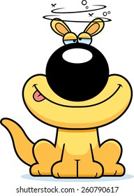 A cartoon illustration of a kangaroo looking drunk.