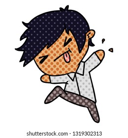 cartoon illustration of a kawaii cute boy