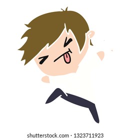 cartoon illustration of a kawaii cute boy