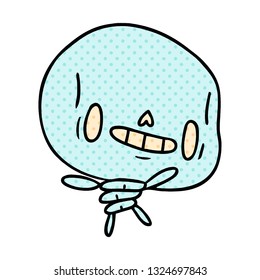 cartoon illustration kawaii cute dead skeleton 