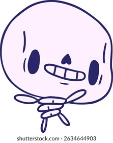 cartoon illustration kawaii cute dead skeleton  in bright neon colors