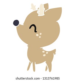 cartoon illustration of  kawaii cute deer