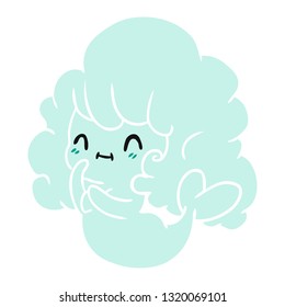cartoon illustration kawaii cute ghost mermaid