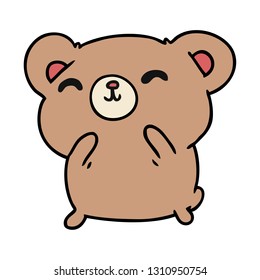 cartoon illustration kawaii cute happy bear