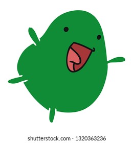 cartoon illustration kawaii cute happy bean