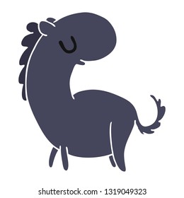 cartoon illustration kawaii of a cute horse