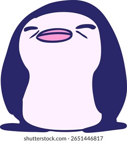 cartoon illustration kawaii of a cute penguin in bright neon color