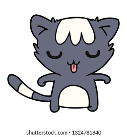 cartoon illustration of a kawaii cute racoon