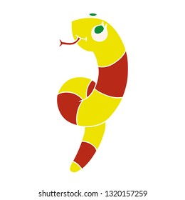 cartoon illustration kawaii of a cute snake