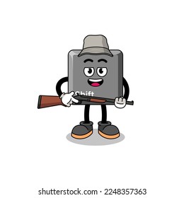Cartoon Illustration von Tastendruck-Jägern für Tastaturverschiebungen , Zeichendesign