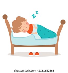 Cartoon Illustration Of Kid Sleeping