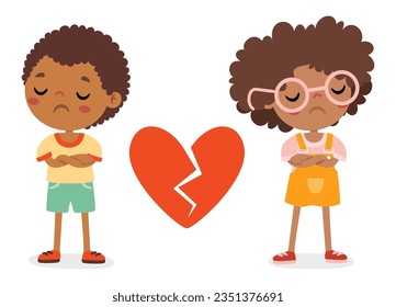Cartoon Illustration Of Kids Quarrel