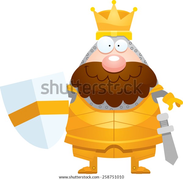 Cartoon Illustration King Armor Looking Happy Stock Vector (Royalty Free) 258751010 Shutterstock