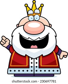 A cartoon illustration of a king with an idea.
