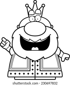 A cartoon illustration of a king with an idea.