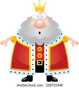 Una ilustración de dibujos animados de un rey que parece sorprendido.