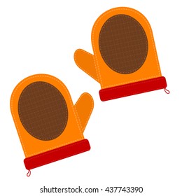 Cartoon illustration of a kitchen pot holders on white background. Element of kitchen 
accessories. Stock vector