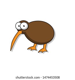 Cartoon Illustration of a Kiwi Bird .Cute Kiwi Bird in comic style. vector illustration.beer 