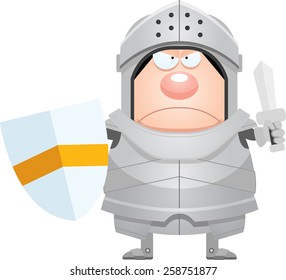 A cartoon illustration of a knight looking angry.