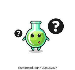 Cartoon Illustration of lab beakers with the question mark , cute style design for t shirt, sticker, logo element