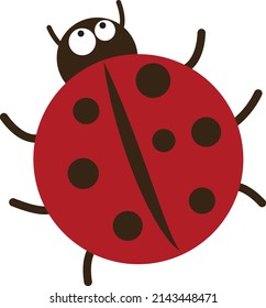 Cartoon illustration of a ladybug on a white background.Vector illustration of a ladybug. The idea for a logo,coloring books, magazines, printing on clothes, advertising.