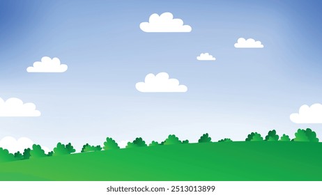 Ilustración vectorial de paisaje de ilustración de dibujos animados