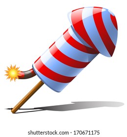 cartoon illustration of launching  rocket
