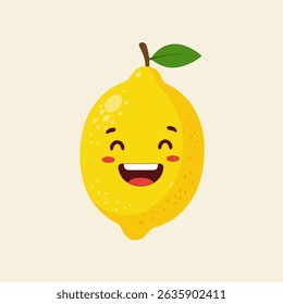 Cartoon illustration of lemon fruit characters on white background