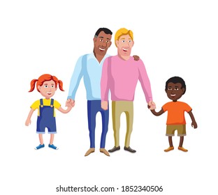 Cartoon Illustration Lgbt Family Children Stock Vector (Royalty Free ...